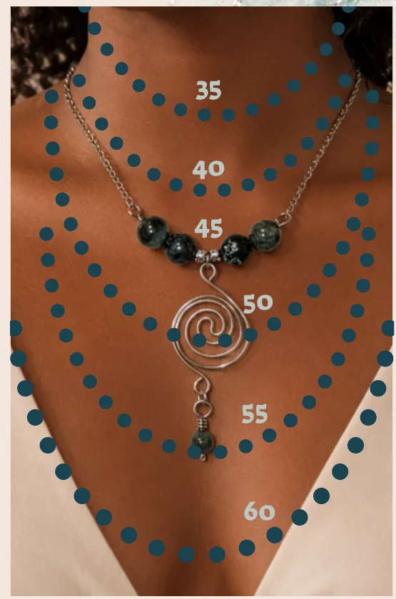 המחשת אורכי שרשרת 35 עד 60 ס״מ